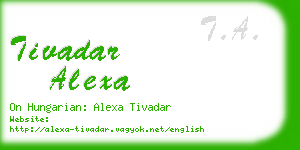 tivadar alexa business card